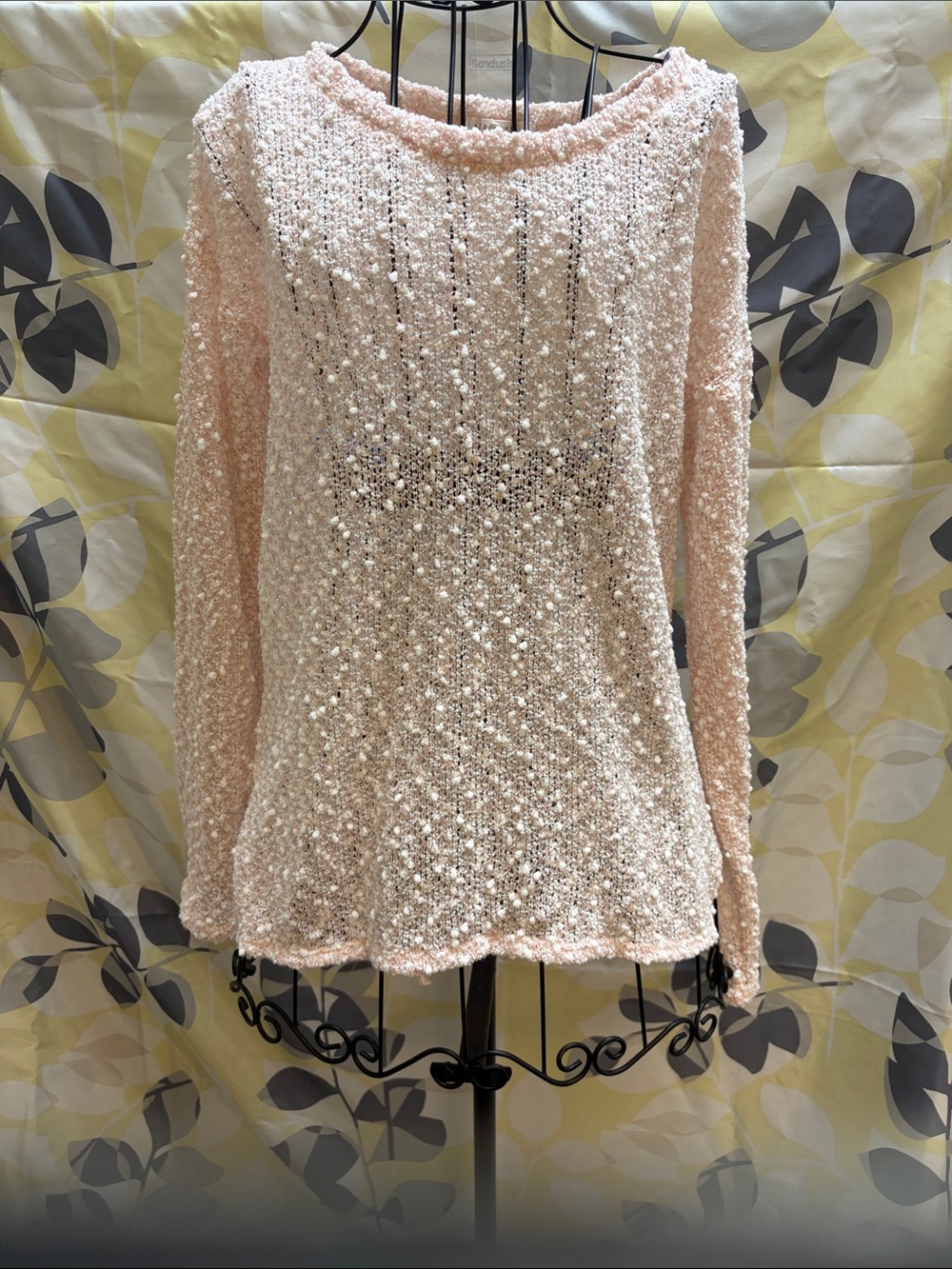 Aeropostale Blush Pink Bouclé Crewneck Sweater